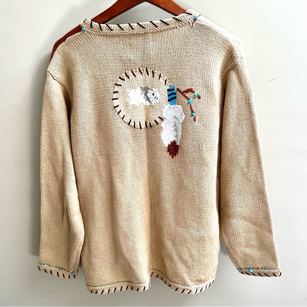 Storybook Knits  Aztec western embroidered sweater M - Picture 7 of 8